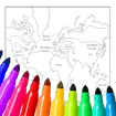 World Map Coloring For Kids